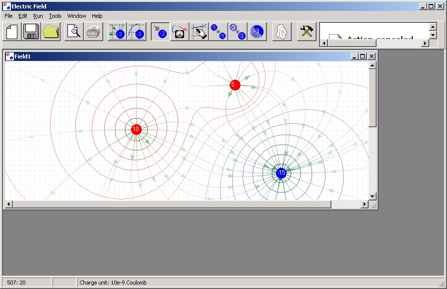 An excellent tool for visualizing electric field  and  equipotential lines.